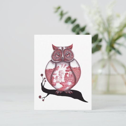 Briefkaart rode wilde struikvogels (Staand voorkant)