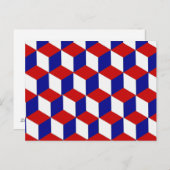 Briefkaart - Rode, witte en blauwe blokillusie (Voorkant / Achterkant)