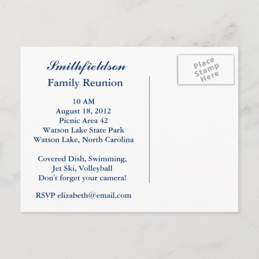 Briefkaart rode witte en blauwe reünie (Achterkant)