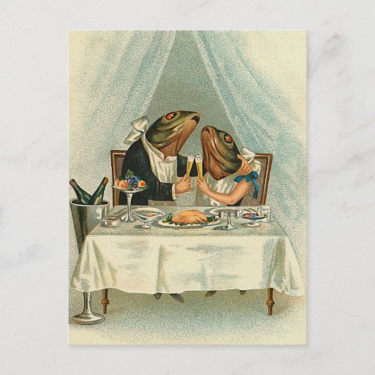 Briefkaart "Romantic Dinner for Frogs" (Voorkant)
