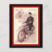 Briefkaart rond de M-M-motorfiets over de hele wer (Voorkant)