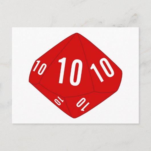 Briefkaart rood D10-controletabel (Voorkant)