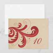 Briefkaart rood stijlvol wervellijstnummer (Voorkant / Achterkant)