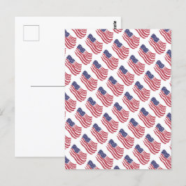 Briefkaart rood wit blauw vlaggenpatroon