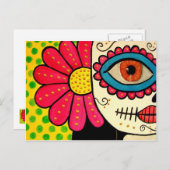 Briefkaart "Rosa Mexicano"-dag van de dood (Voorkant / Achterkant)