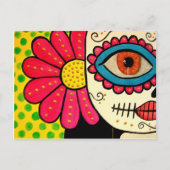 Briefkaart "Rosa Mexicano"-dag van de dood (Voorkant)