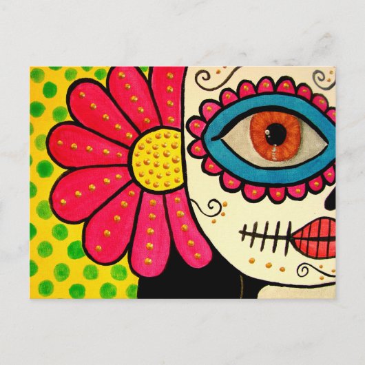 Briefkaart "Rosa Mexicano"-dag van de dood (Voorkant)