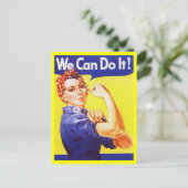 Briefkaart Rosie de Riveter Patriotic WWII-oorlogs (Staand voorkant)