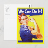Briefkaart Rosie de Riveter Patriotic WWII-oorlogs (Voorkant / Achterkant)