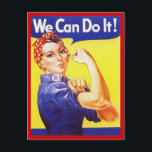 Briefkaart Rosie de Riveter Patriotic WWII-oorlogs<br><div class="desc">Briefkaart ~ Tweede Wereldoorlog ~ Amerikaanse campagne om vrouwen de fabrieken te laten betreden en hun productie te laten voortzetten... "rosie de riveter". Door de CUSTOMIZE optie van IT te gebruiken, kunt u tekst aan de rug van dit briefkaart toevoegen. Bedankt om langs te stoppen!</div>