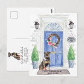 Briefkaart rottweiler Moving Announcement (Voorkant / Achterkant)