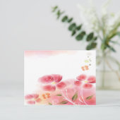 Briefkaart Roze bloemen (Staand voorkant)