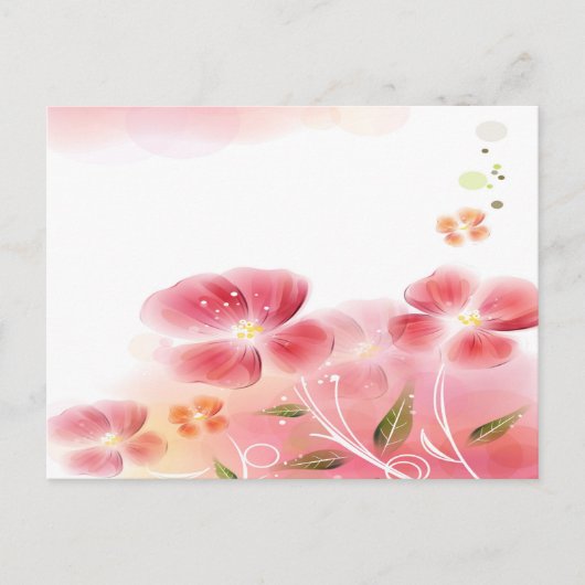 Briefkaart Roze bloemen (Voorkant)