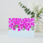 Briefkaart Roze bloemen (Staand voorkant)