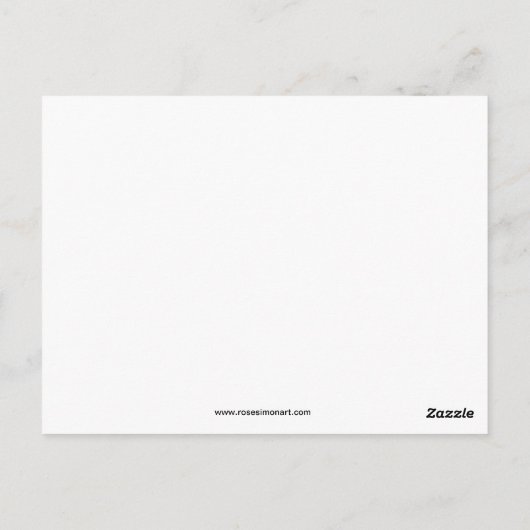 BRIEFKAART Roze bloemen (Achterkant)