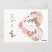 Briefkaart roze en bruine hartbloemen (Achterkant)