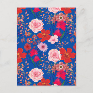 Briefkaart Roze en Rode Bloemen