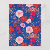 Briefkaart Roze en Rode Bloemen (Voorkant)