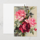 Briefkaart roze en rode rozen (Voorkant / Achterkant)
