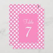 Briefkaart roze en witte poka punttabel (Voorkant / Achterkant)