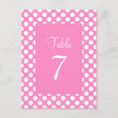 Briefkaart roze en witte poka punttabel (Voorkant)