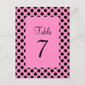 Briefkaart roze en zwarte punttabel (Voorkant)