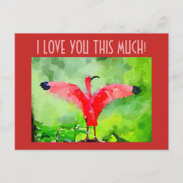 Briefkaart - Roze Flamingo - ik hou zoveel van je!