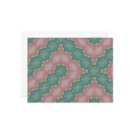 Briefkaart Roze Groen Ontwerp Abstract