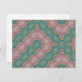 Briefkaart Roze Groen Ontwerp Abstract (Voorkant / Achterkant)