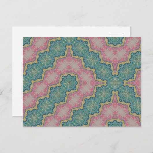 Briefkaart Roze Groen Ontwerp Abstract (Voorkant / Achterkant)