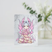 briefkaart "Roze lint" (Staand voorkant)