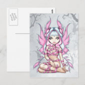 briefkaart "Roze lint" (Voorkant / Achterkant)