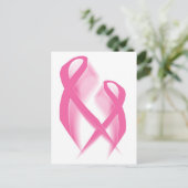 Briefkaart roze linten (Staand voorkant)