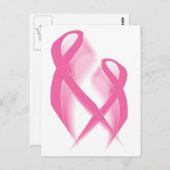 Briefkaart roze linten (Voorkant / Achterkant)