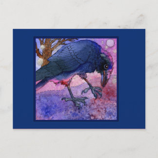Briefkaart Roze Sky Crow