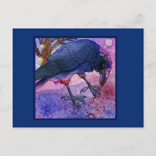 Briefkaart Roze Sky Crow (Voorkant)