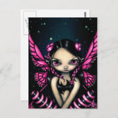 briefkaart "Roze vlinder" (Voorkant / Achterkant)