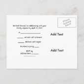 Briefkaart RSVP Aziatisch Rood Zwart Bloemen Zilve (Achterkant)