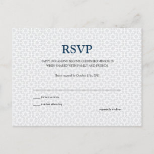 Briefkaart RSVP Delicate Patterned Bar/Bat Mitzv