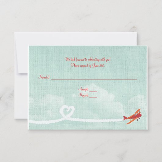Briefkaart RSVP Love is in Air (Voorkant)