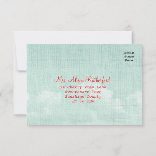 Briefkaart RSVP Love is in Air (Achterkant)