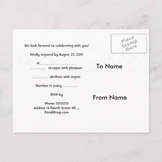 Briefkaart RSVP Uitnodiging Rood Diamanten Juweel (Achterkant)