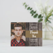 Briefkaart Rugged Woodsy Photo Graduation Party (Staand voorkant)