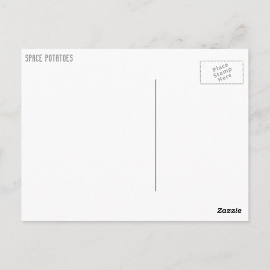 Briefkaart Ruimteaardappelen (Achterkant)