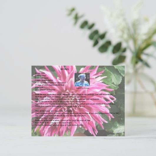 Briefkaart Rusks Recipe (Staand voorkant)