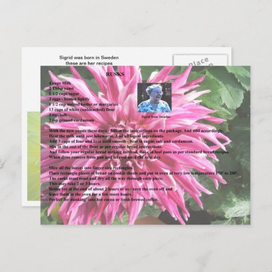 Briefkaart Rusks Recipe (Voorkant / Achterkant)