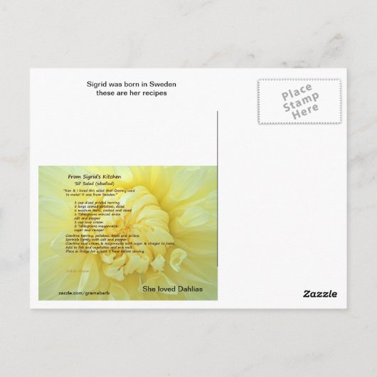 Briefkaart Rusks Recipe (Achterkant)