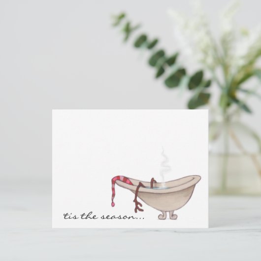 BRIEFKAART "rust je ledematen" sneeuwman (Staand voorkant)