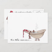 BRIEFKAART "rust je ledematen" sneeuwman (Voorkant / Achterkant)