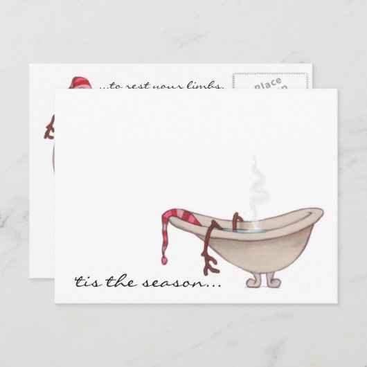 BRIEFKAART "rust je ledematen" sneeuwman (Voorkant / Achterkant)